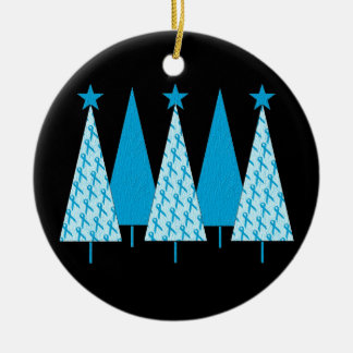 Weihnachtsbäume - Light Blue Ribbon Keramik Ornament