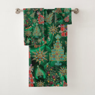 Weihnachtsbäume Malachite Holiday Handtuch Badhandtuch Set