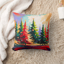 Weihnachtsbäume Malerei Landschaft Kissen