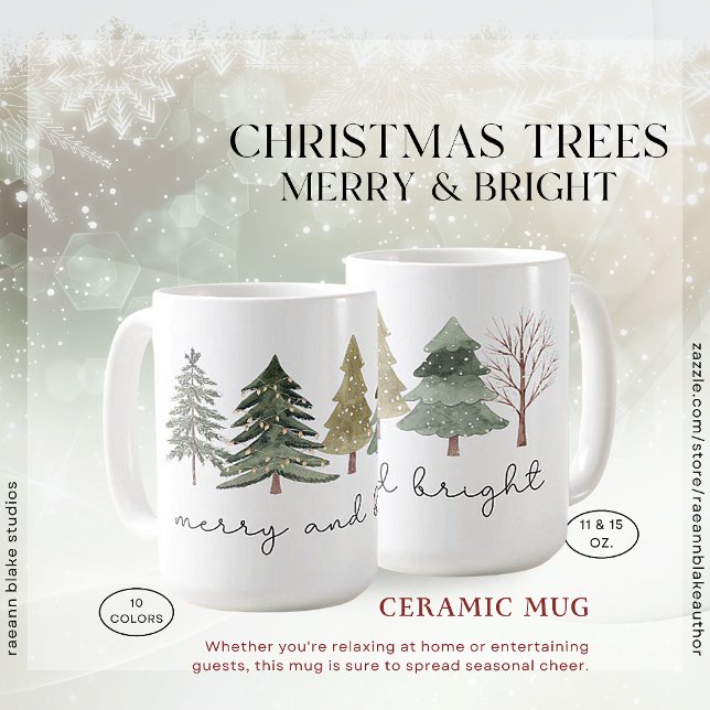 Weihnachtsbäume Merry & Bright Ceramig Tasse (Von Creator hochgeladen)
