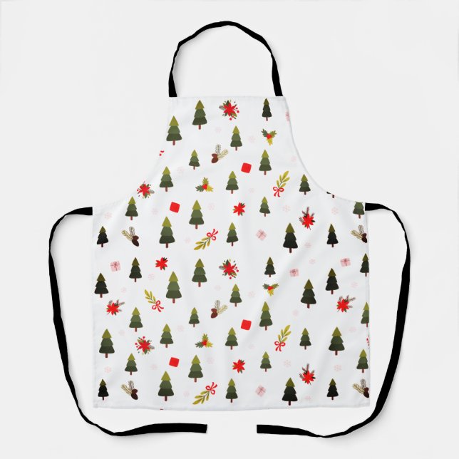 Weihnachtsbäume, Mistletoe & Geschenke Schürze (Vorderseite)