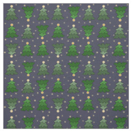 Weihnachtsbäume mit Sternen auf Custom Blue Stoff