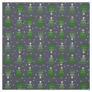 Weihnachtsbäume mit Sternen auf Custom Blue Stoff