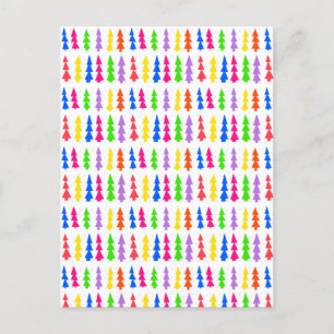 Weihnachtsbäume Mitte des Jahrhunderts mehrfarbig Postkarte
