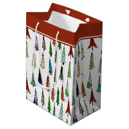 Weihnachtsbäume Mittlere Geschenktüte