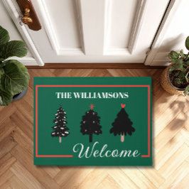 Weihnachtsbäume Moderne Willkommen Name Fußmatte