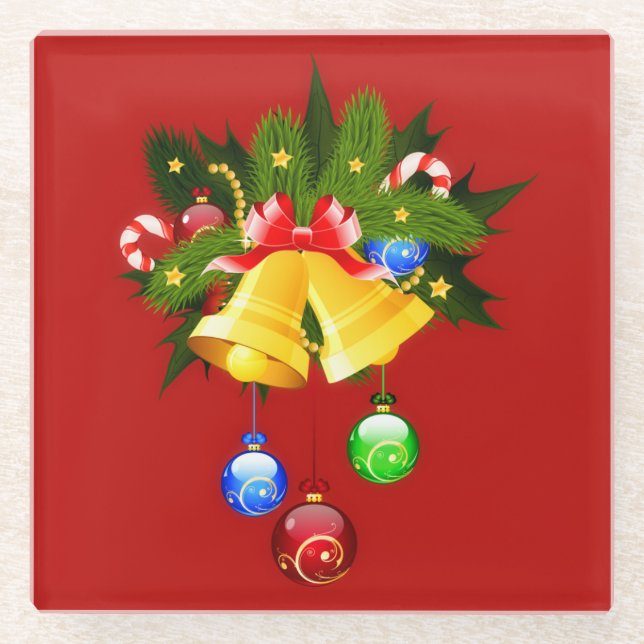 Weihnachtsbäume Moderner Roter Untersetzer (Vorderseite)