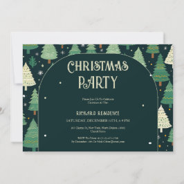 Weihnachtsbäume Modernes Sage Green Pattern Party Einladung