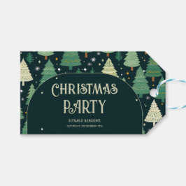 Weihnachtsbäume Modernes Sage Green Pattern Party Geschenkanhänger