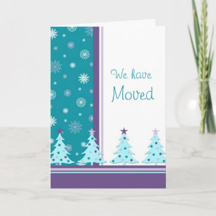 Weihnachtsbäume Neue Adresse Weihnachtskarte Feiertagskarte