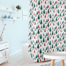 Weihnachtsbäume Nordische Tannenwald Moderne Muste Duschvorhang