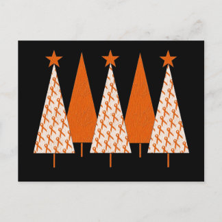 Weihnachtsbäume - Orange Ribbon Feiertagspostkarte