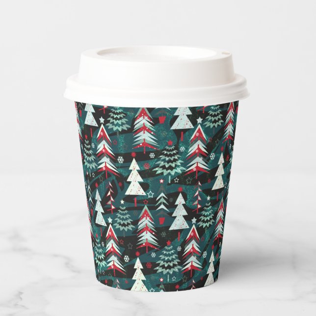 Weihnachtsbäume. Pappbecher (Vorderseite)