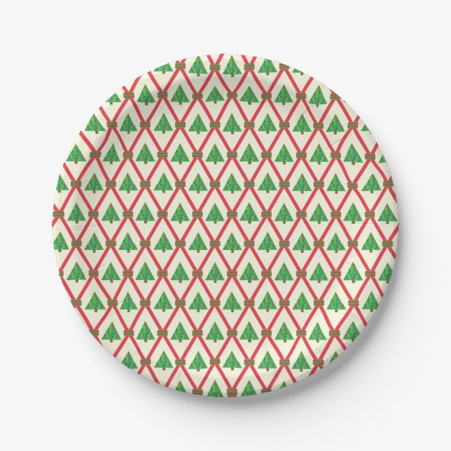 Weihnachtsbaume Pappteller (Vorderseite)