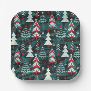 Weihnachtsbäume. Pappteller