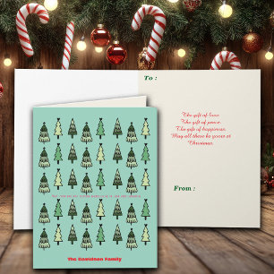 Weihnachtsbäume personalisieren Name & Grüße Karte