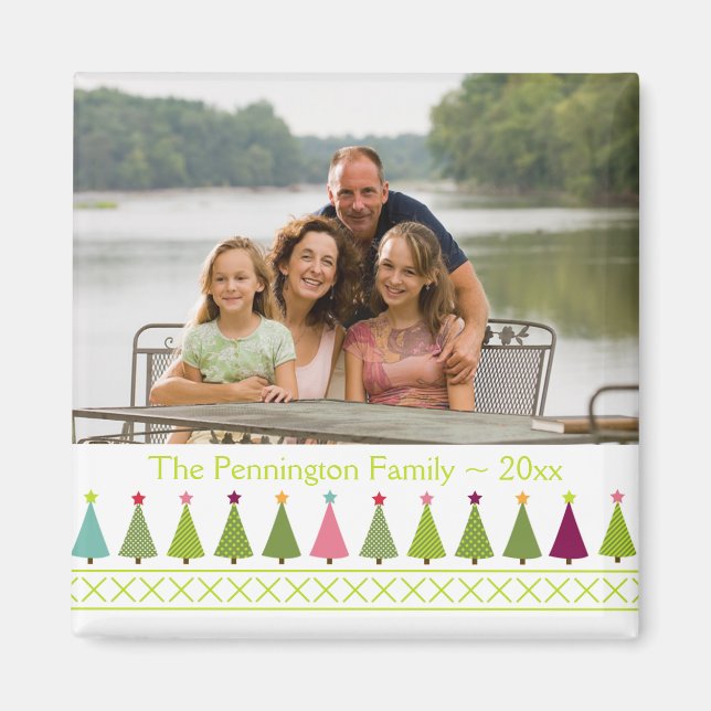 Weihnachtsbäume personalisierter Foto-Magnet Magnet (Vorne)