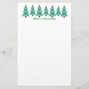 Weihnachtsbäume, Pointillism, Feiertagsbriefpapie Briefpapier
