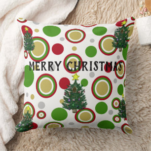 Weihnachtsbäume Rot Grün Silber Gold Geometrisch Kissen