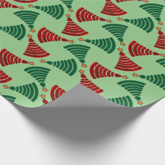 Weihnachtsbäume rot und grün geschenkpapier (Ecke)