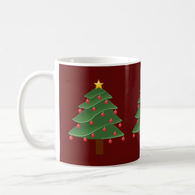 Weihnachtsbäume/ Rote klassische Tasse (Links)