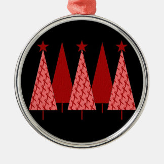 Weihnachtsbäume - roter Band AIDS u. HIV Silbernes Ornament