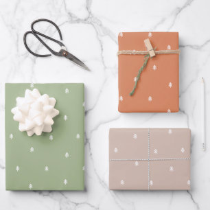 Weihnachtsbäume Rustikal Minimalistisch skandinavi Geschenkpapier Set