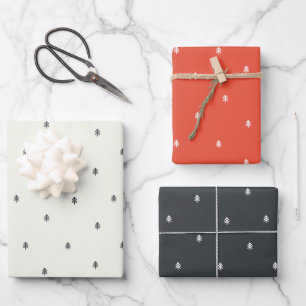 Weihnachtsbäume Rustikal Minimalistisch skandinavi Geschenkpapier Set