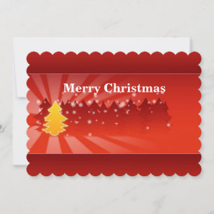 Weihnachtsbäume Schatten der Roten Flachkarte Feiertagskarte