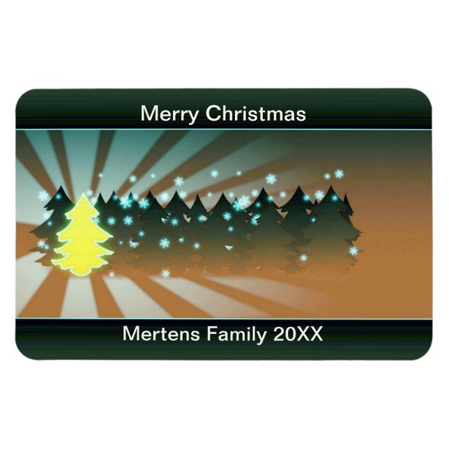 Weihnachtsbäume Schattierungen von gelb-grün flexi Magnet (Horizontal)