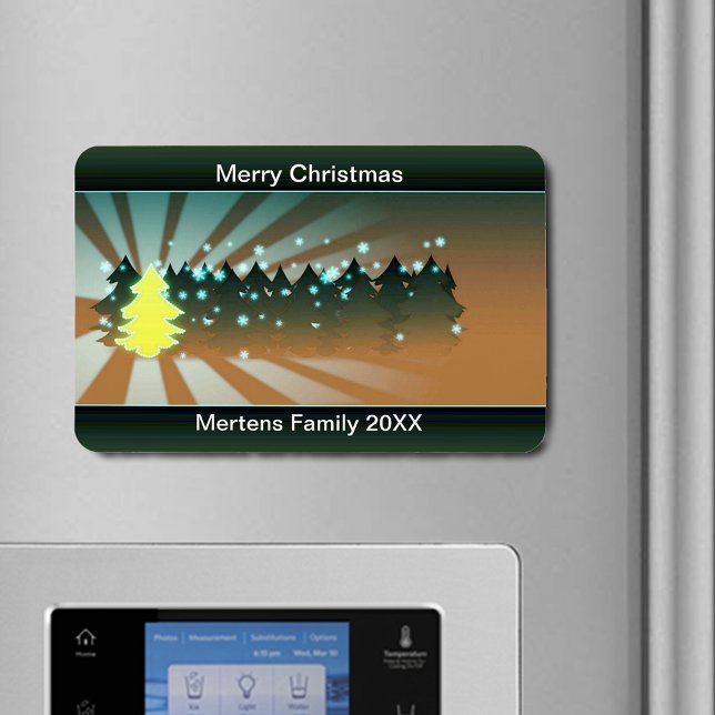 Weihnachtsbäume Schattierungen von gelb-grün flexi Magnet (Christmas Trees Shades of Yellow Green Flexible Magnet)