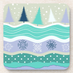 Weihnachtsbäume Schneeflocken Scrapbook Untersetze Untersetzer