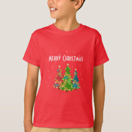Weihnachtsbäume Schneeflocken Whimsical Fun Red T-Shirt