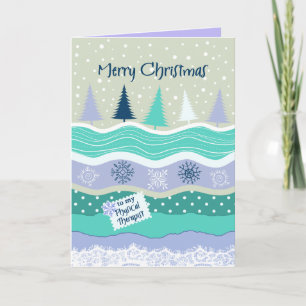 Weihnachtsbäume & Schneekarte für Physiotherapeute Karte