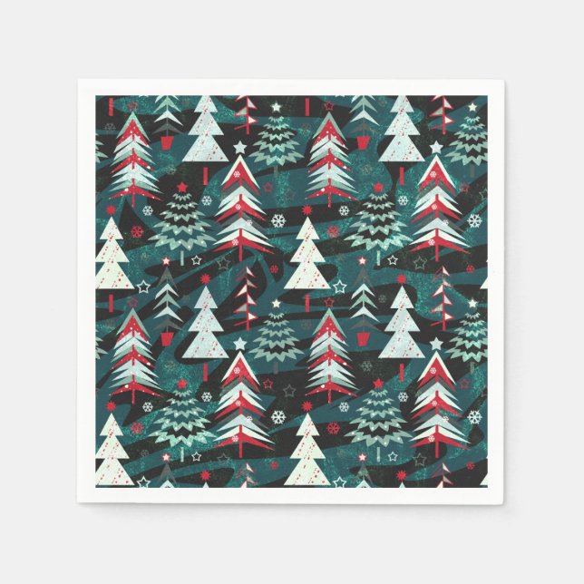 Weihnachtsbäume. Serviette (Vorderseite)