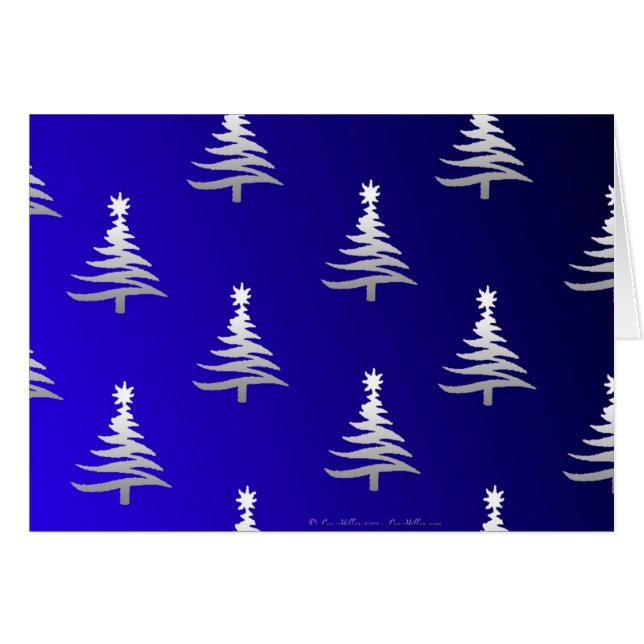 Weihnachtsbäume Silber auf Cobalt Blue (Vorderseite (Horizontal))