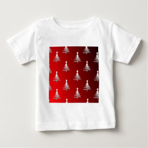 Weihnachtsbäume Silber auf Rot Baby T-shirt