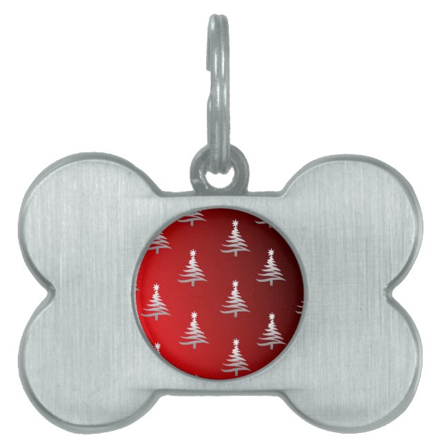 Weihnachtsbäume Silber auf Rot Tiermarke (Vorderseite)