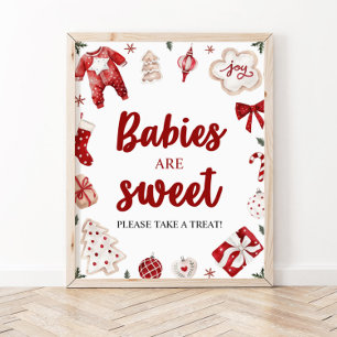 Weihnachtsbäume sind ein süßes Baby Duschzeichen Poster