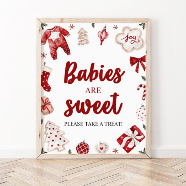 Weihnachtsbäume sind ein süßes Baby Duschzeichen Poster (Von Creator hochgeladen)
