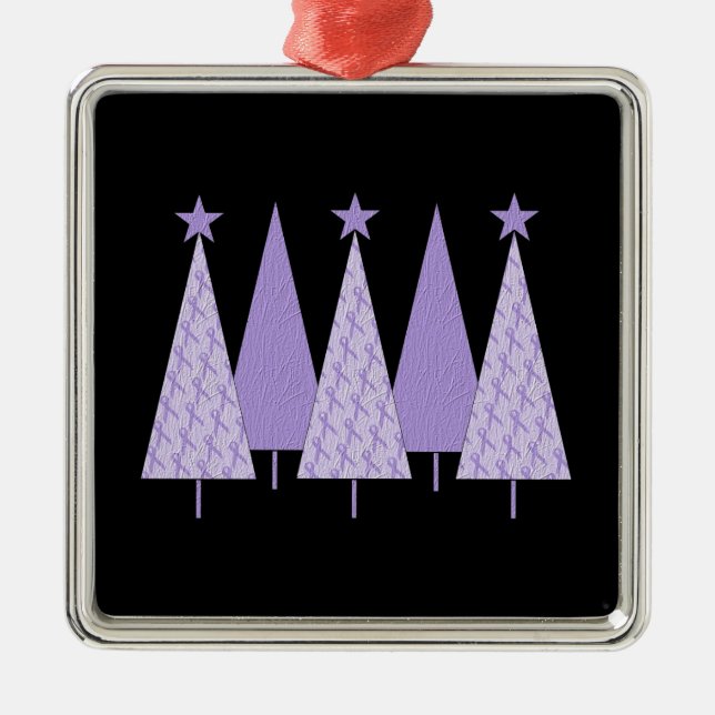 Weihnachtsbäume - Singrün-Band Silbernes Ornament (Vorne)