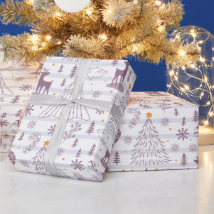 Weihnachtsbäume Sterne Schneeflocken Gestrichen We Geschenkpapier