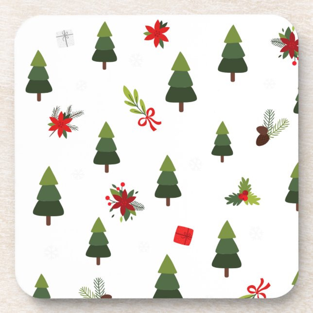 Weihnachtsbäume und -bäume getränkeuntersetzer (Vorderseite)