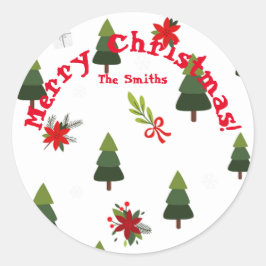 Weihnachtsbäume und -bäume runder aufkleber