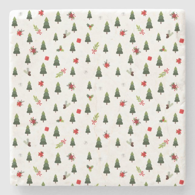 Weihnachtsbäume und -bäume steinuntersetzer (Vorderseite)