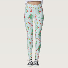 Weihnachtsbäume und Candy Canes Leggings