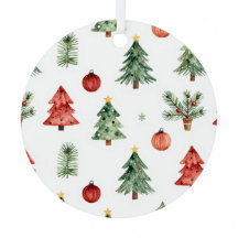 Weihnachtsbäume und Christbaumkugeln