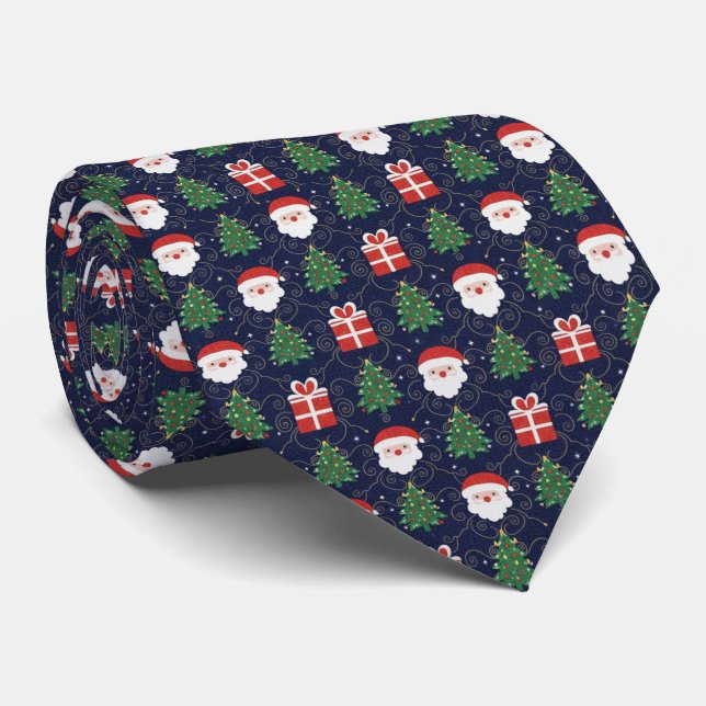 Weihnachtsbäume und Geschenke Krawatte (Gerollt)