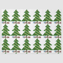 Weihnachtsbäume und Geschenke Seidenpapier