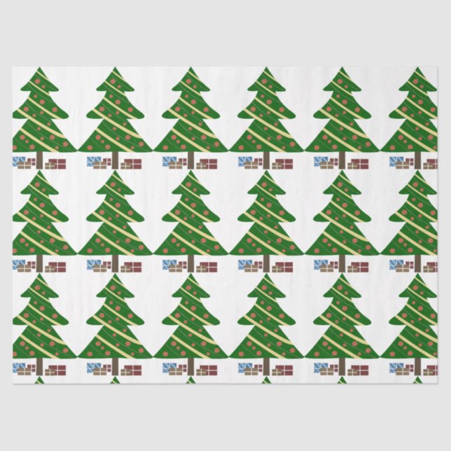 Weihnachtsbäume und Geschenke Seidenpapier (Vorderseite)